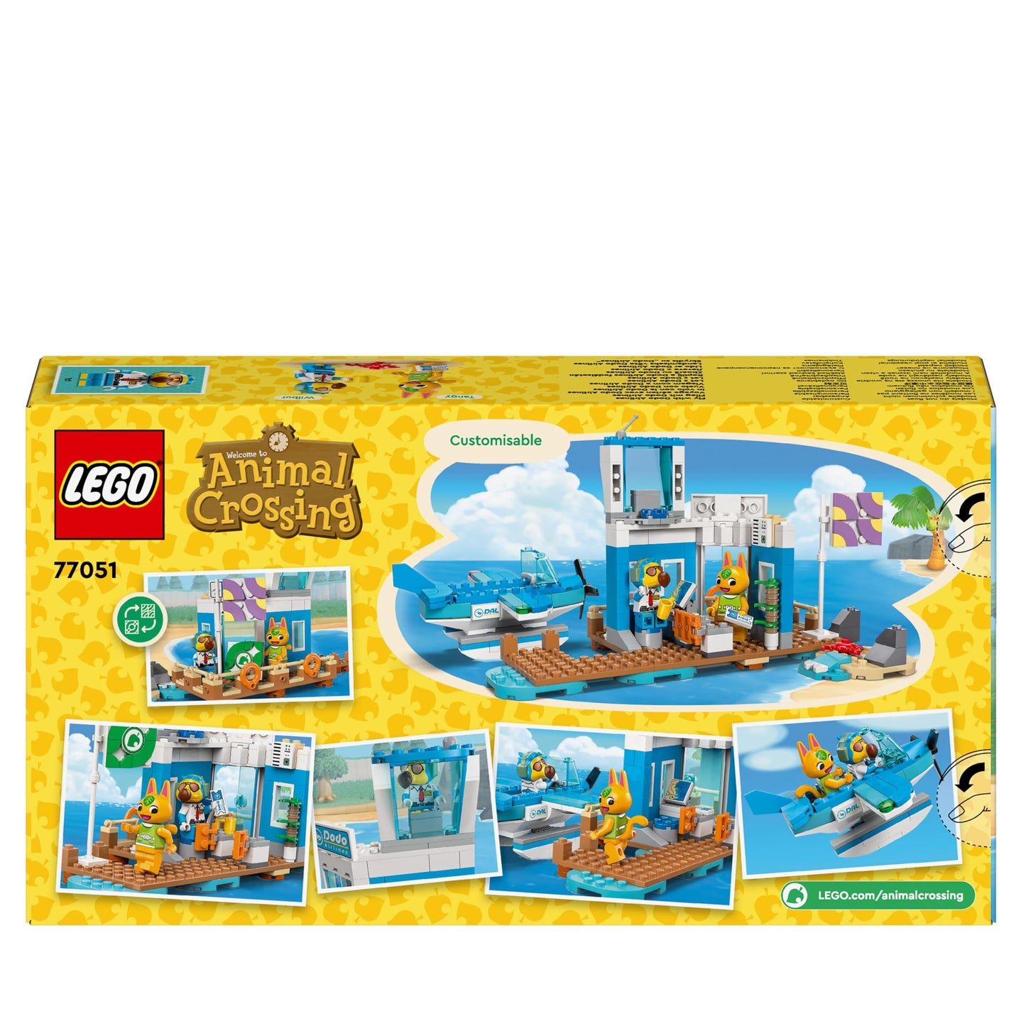 LEGO Animal Crossing Fly with Dodo Airlines Airport Playset, Plane Toy for 7 Plus Year Old Girls & Boys, with a Pilot Minifigure, Set Inspired by the Video Game Series, Birthday Gift for Kids 77051