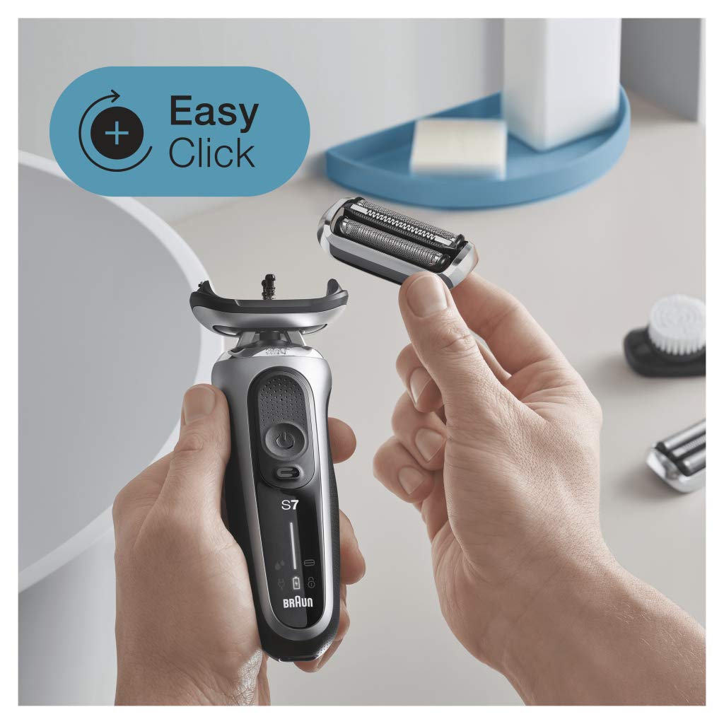 Braun Series 7 Electric Shaver ORIGINAL Replacement Head, Easily Attach Your New Shaver Head, Compatible With New Generation Series 7 Shavers, 73S, Silver