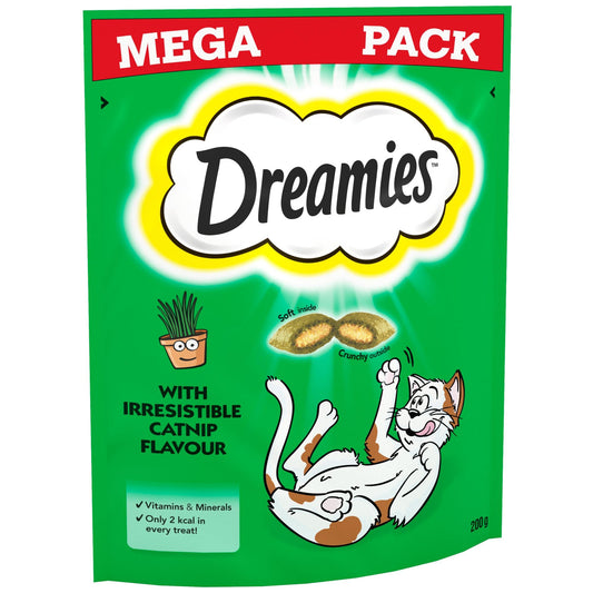 Dreamies Mega Pack Cat Treats, Tasty Snacks with Delicious Salmon, 1 Pouch of 200 g