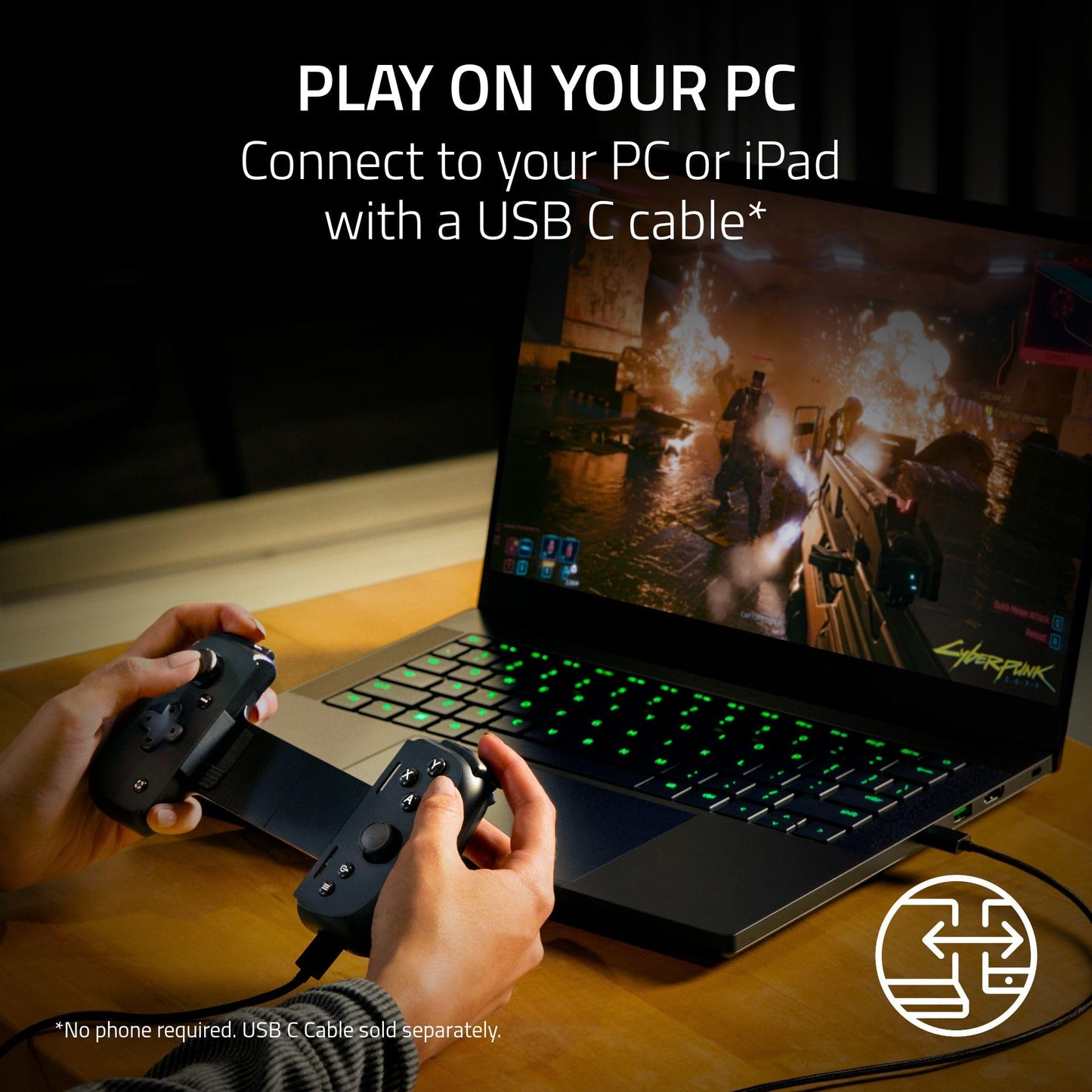 Razer Kishi V2 - for Android Mobile Gaming Controller (Universal Fit with Extendable Bridge, Streaming PC, Console Games, Ergonomic Design, Powered by the Nexus App)