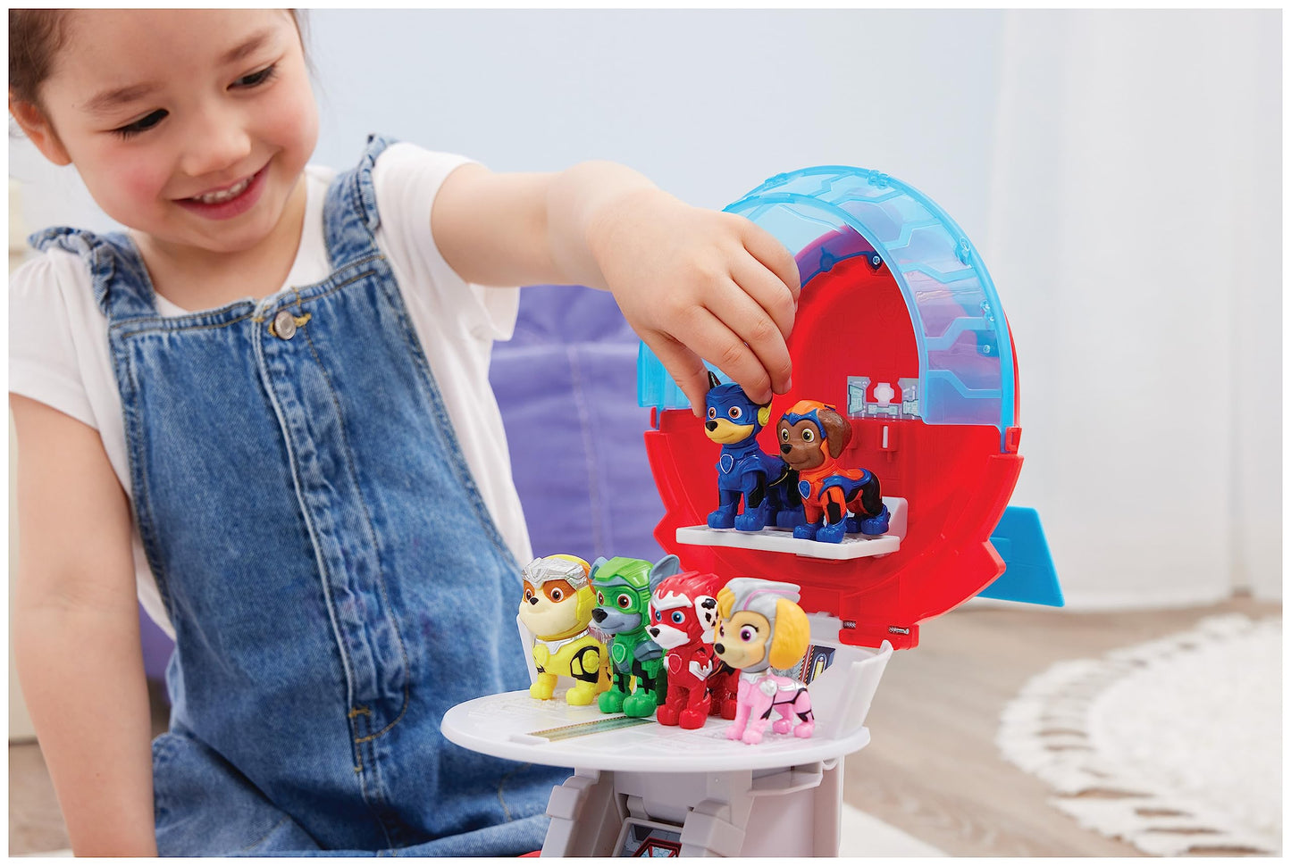 Paw Patrol: The Mighty Movie Aircraft Carrier HQ, with Chase Action Figure and Mighty Pups Cruiser, Kids’ Toys for Boys and Girls 3+