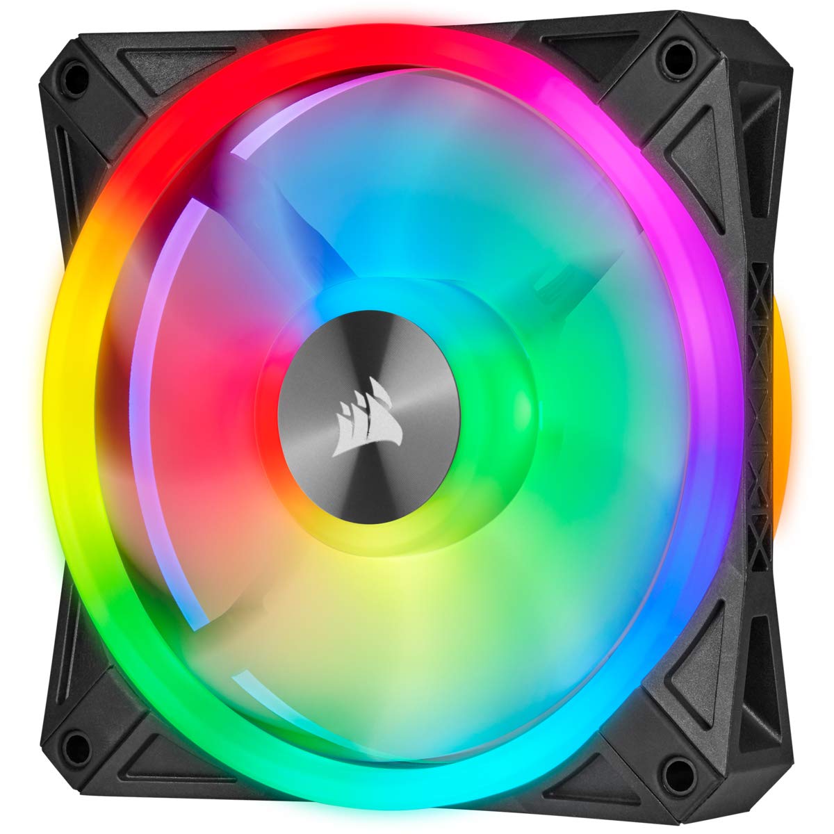 Corsair iCUE QL140 RGB, 140 mm RGB LED PWM Fan (34 Individually Addressable RGB LEDs, Speeds Up to 1,250 RPM, Low-Noise)