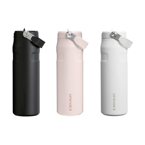 Stanley IceFlow Flip Straw 2.0 Sports Water Bottle with Straw - 15 Hours Cold - 3 Days Iced - Stainless Steel - BPA Free - Leak Resistant - Fits in Cup Holder - Dishwasher Safe