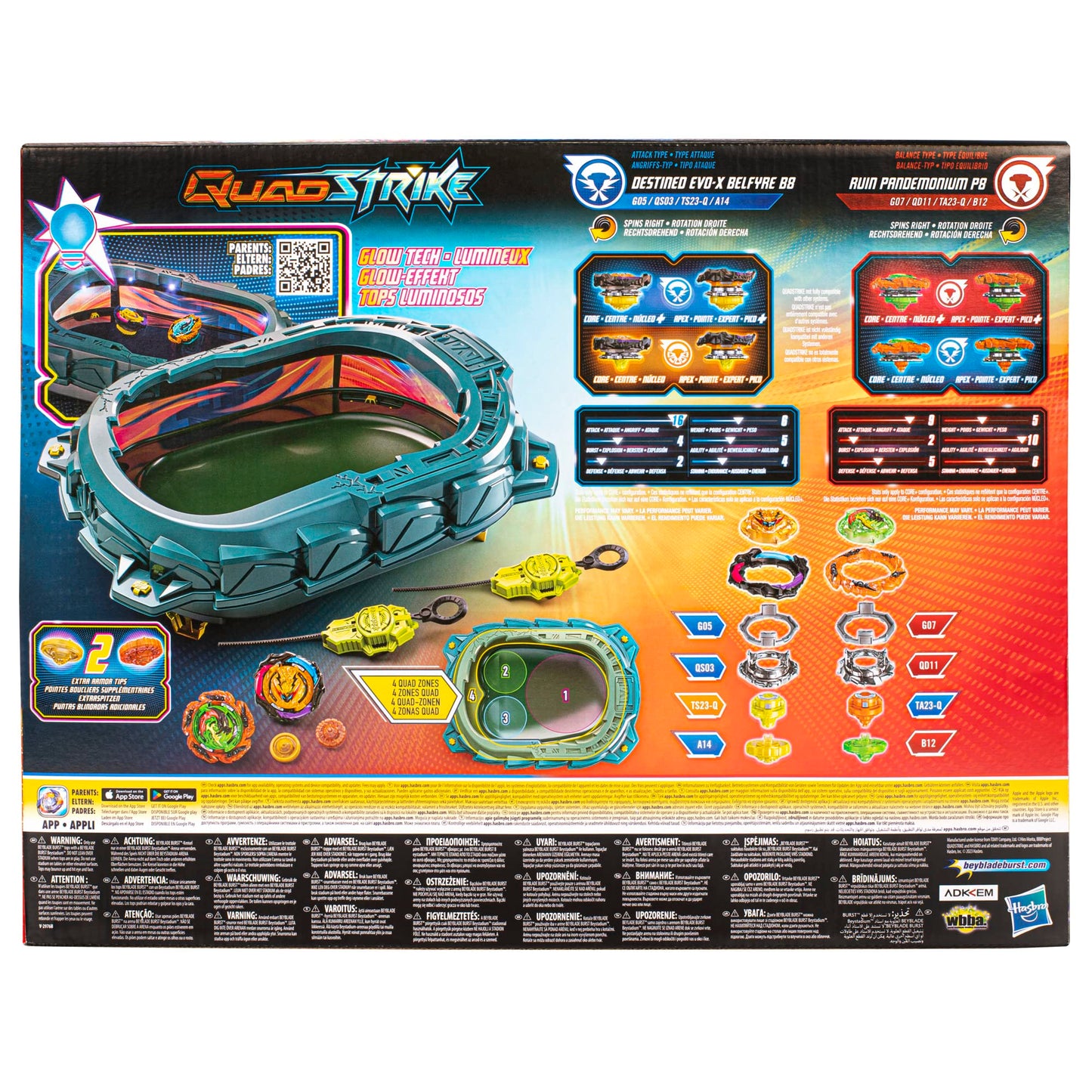 Beyblade Burst QuadStrike Light Ignite Beyblade Stadium Battle Set