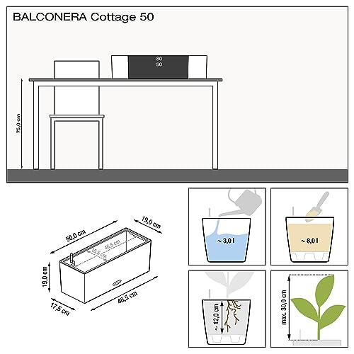 Lechuza BALCONERA Cottage Self Watering Planter