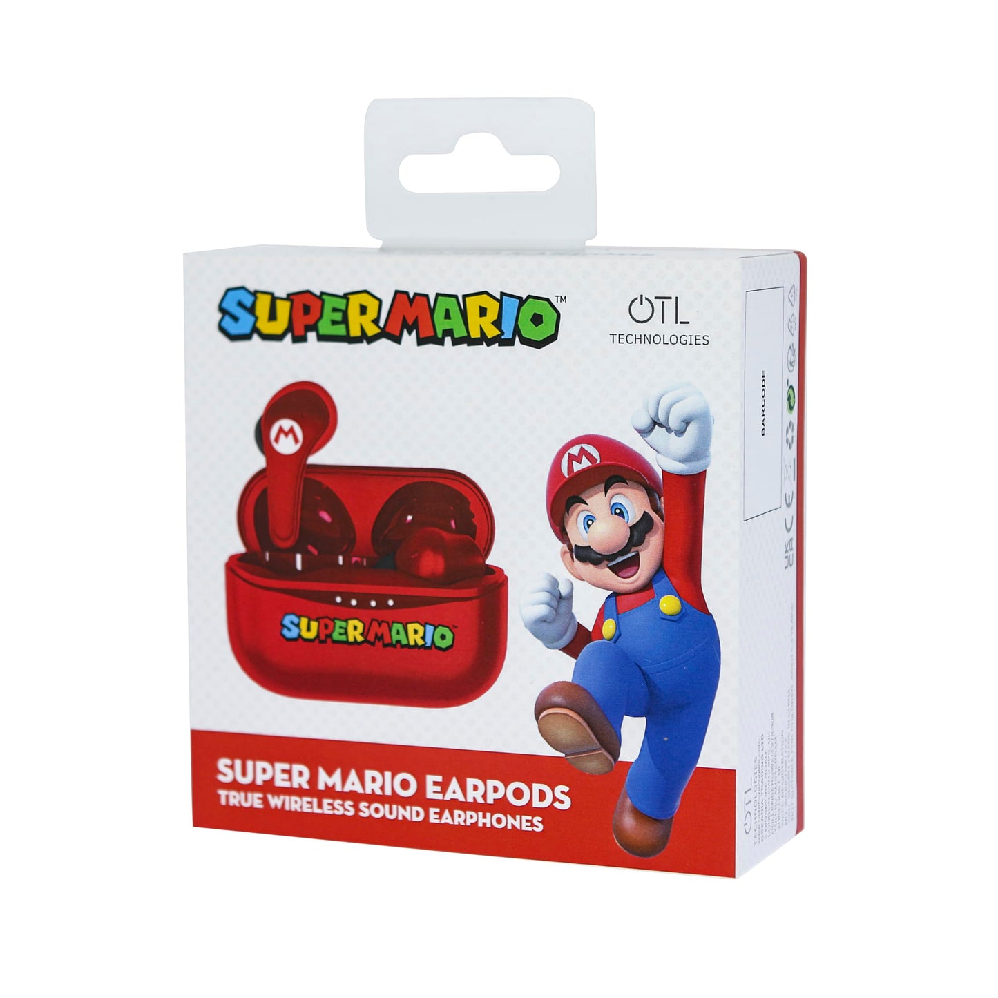 OTL Technologies Super Mario Wireless Bluetooth V5.0 Headphones with Charging Case Red