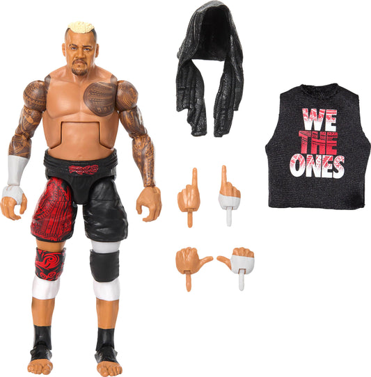 Mattel WWE Top Picks Elite Action Figure & Accessories Set, Solo Sikoa 6-inch Collectible with Swappable Hands, Ring Gear & 25 Articulation Points, HWX37