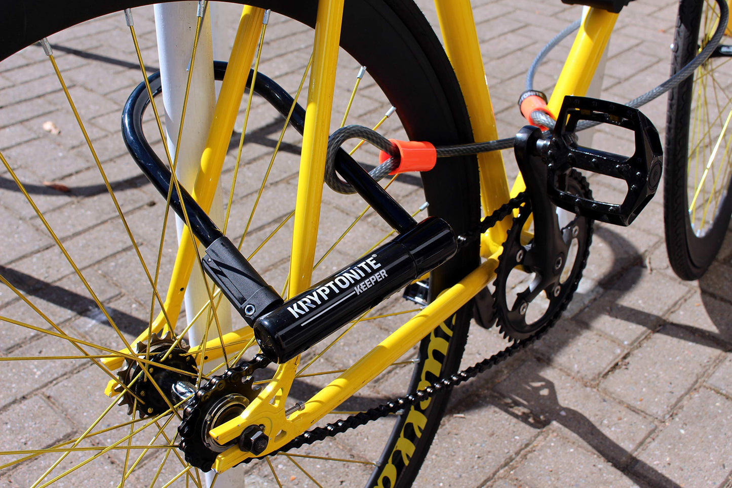 Kryptonite New York Fahgettaboudit Bicycle Chain and New York Disc Bike Lock - Black/yellow