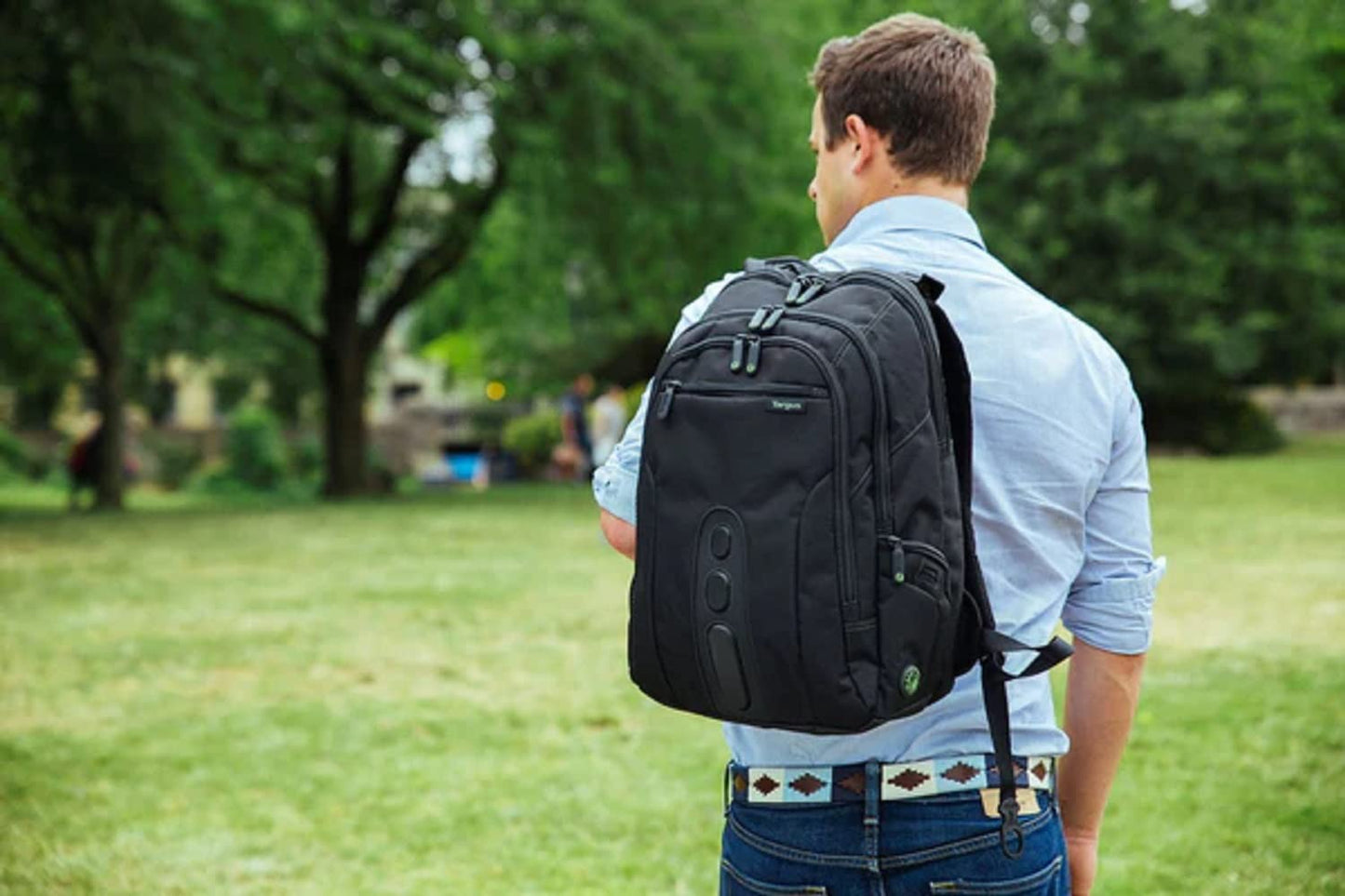 Targus 15.6" Spruce EcoSmart Checkpoint Friendly Backpack, Made From Recycled Bottles, Durable, TSA Friendly, 27L (TBB013US)
