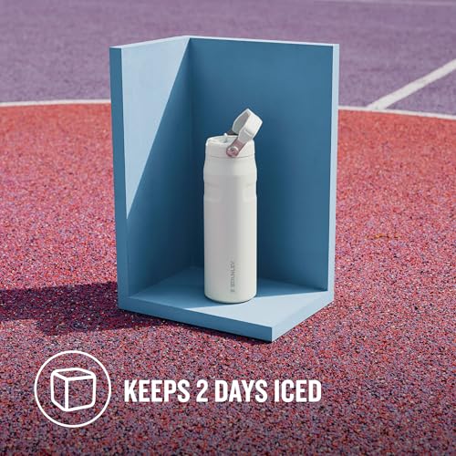Stanley IceFlow Flip Straw 2.0 Sports Water Bottle with Straw - 15 Hours Cold - 3 Days Iced - Stainless Steel - BPA Free - Leak Resistant - Fits in Cup Holder - Dishwasher Safe