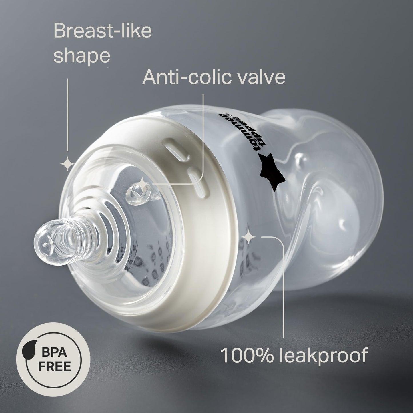 Tommee Tippee Closer to Nature Newborn Baby Bottle Starter Kit, Breast-Like Teats with Anti-Colic Valve, Mixed Sizes and Colours
