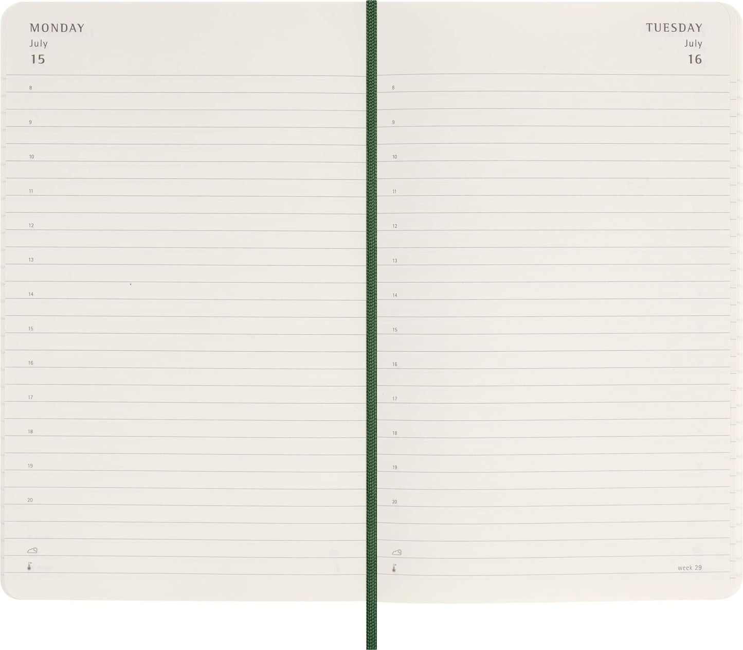 Moleskine 12-Monats-Tageskalender 2024, Agenda 2024, weicher Einband und Gummiverschluss