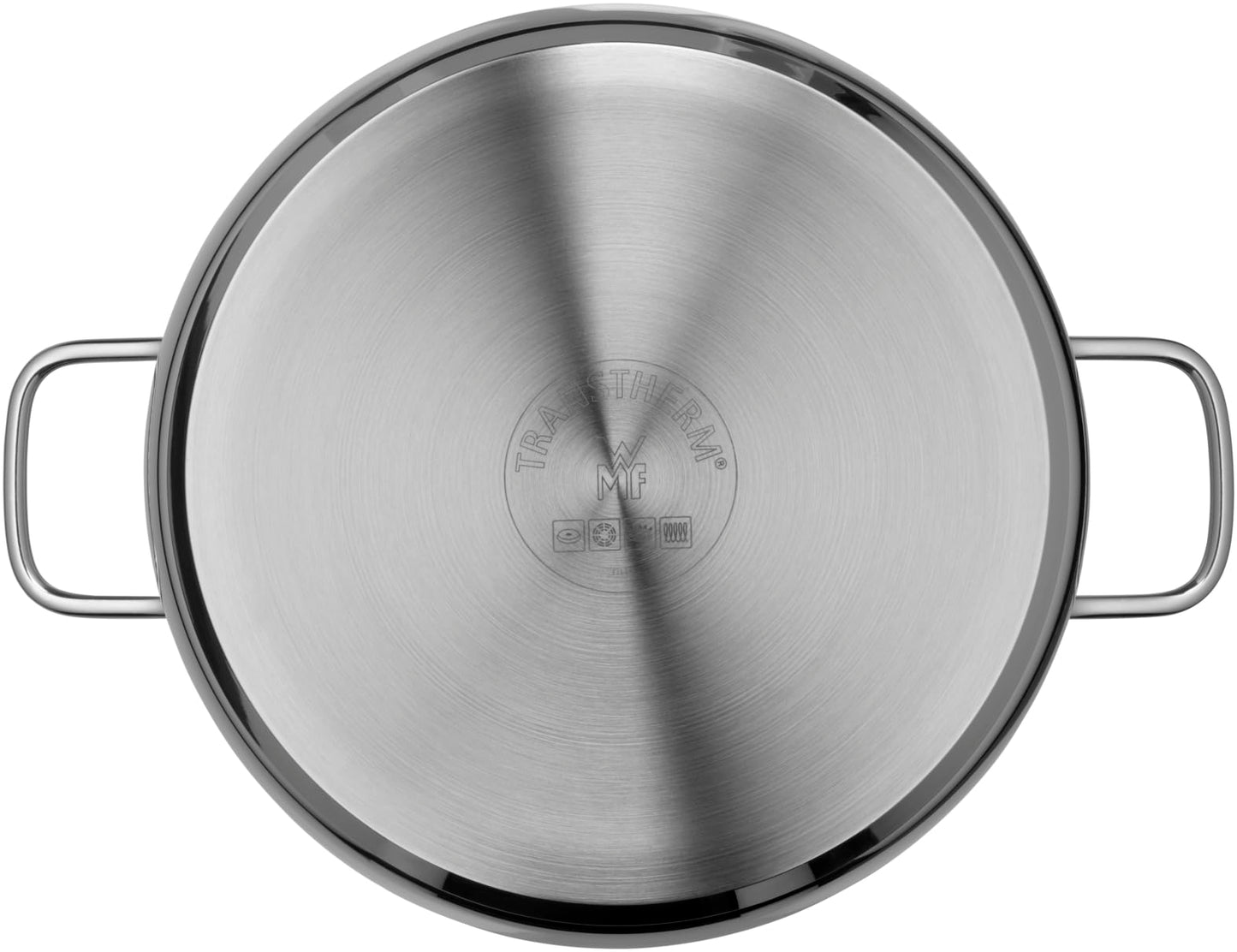 WMF High Casserole Approx 3.7L Diadem Plus Pouring Rim Glass Lid Cromargan Stainless Steel Polished Suitable for Induction Hobs Dishwasher Safe
