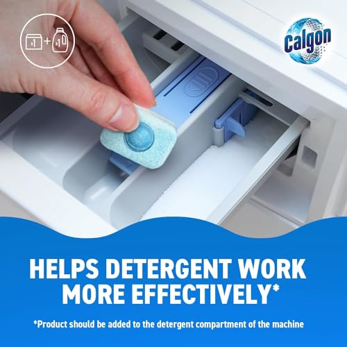 Calgon 4-in-1 Washing Machine Cleaner and Water Softener Tablets, 75 Count | Removes Limescale, Residue, Dirt, Rust & Malodours | Deep Clean | XL Pack Size