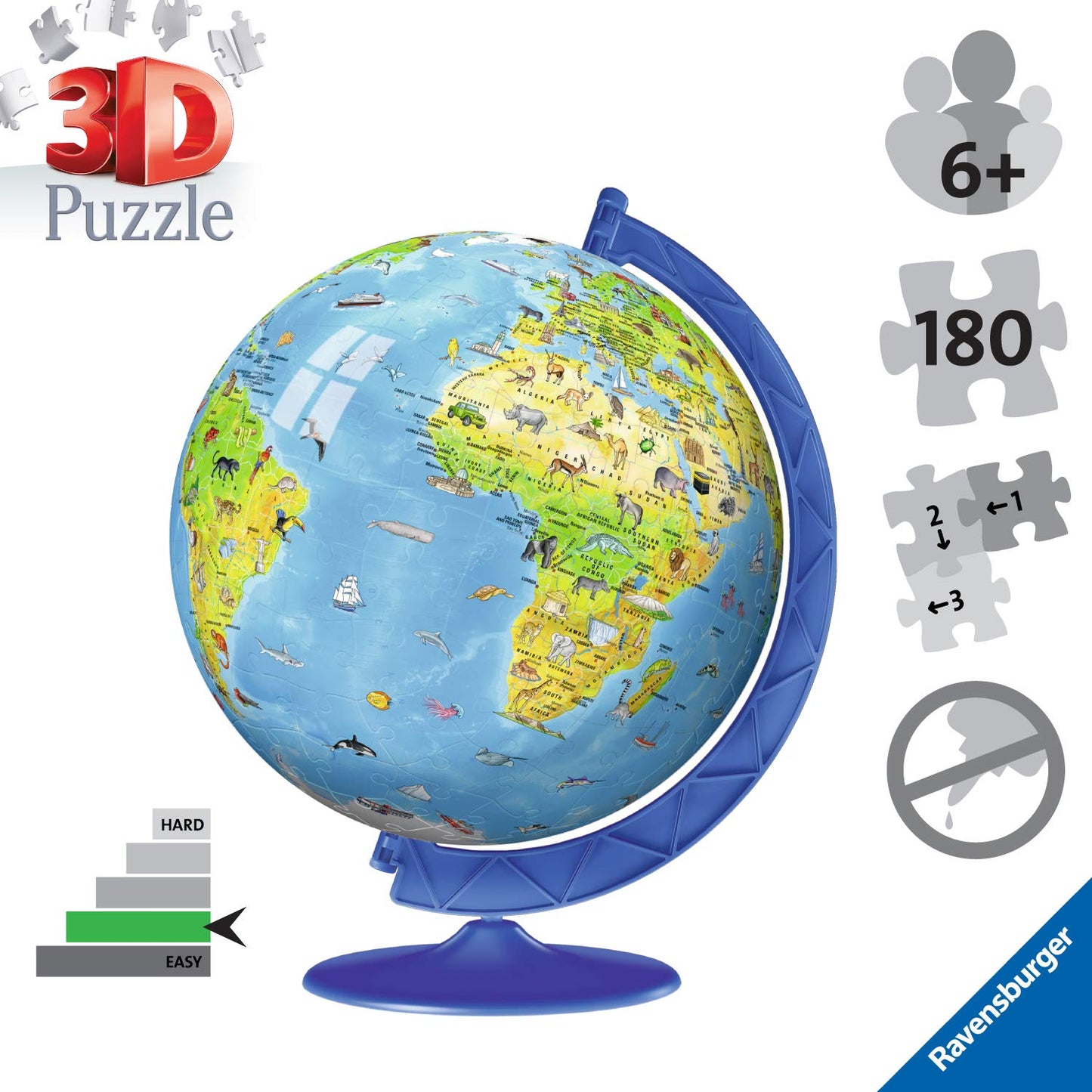 Ravensburger Statue of Liberty 108 Piece 3D Jigsaw Puzzle for Adults and Kids Age 8 Years Up - Night Edition with LED Lighting - New York USA