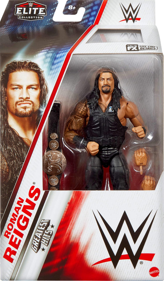 Mattel WWE Elite Action Figure & Accessories, Greatest Hits 2025, 6-inch Collectible Roman Reigns with 25 Articulation Points & Swappable Hands