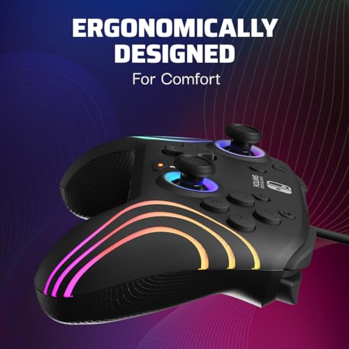 PDP Nintendo Switch Afterglow Wave- Wired- Black