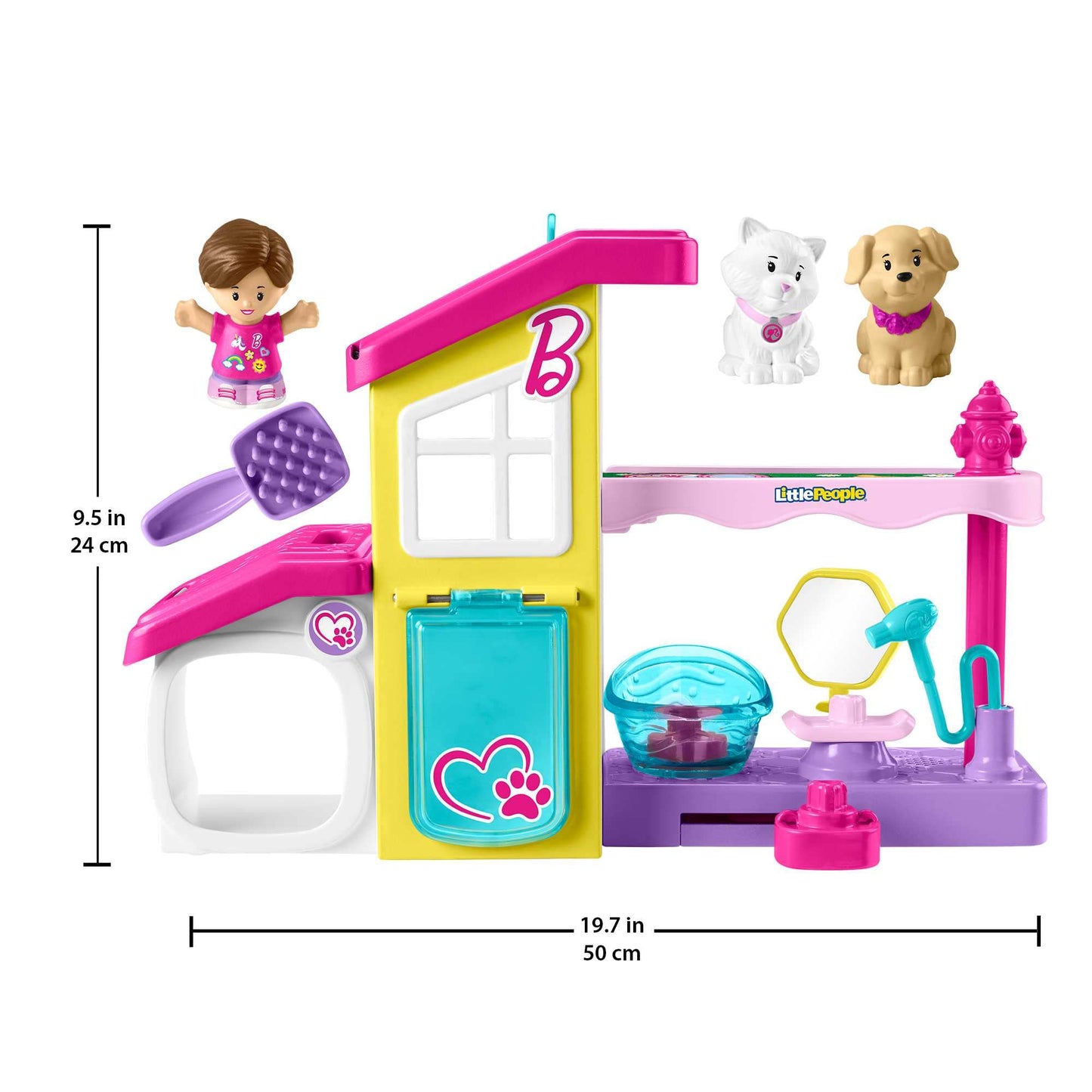 Fisher-Price Little People Barbie Toddler Toy Play and Care Pet Spa Playset with Music & Sounds for Pretend Play Kids Ages 18+ Months, HJW76