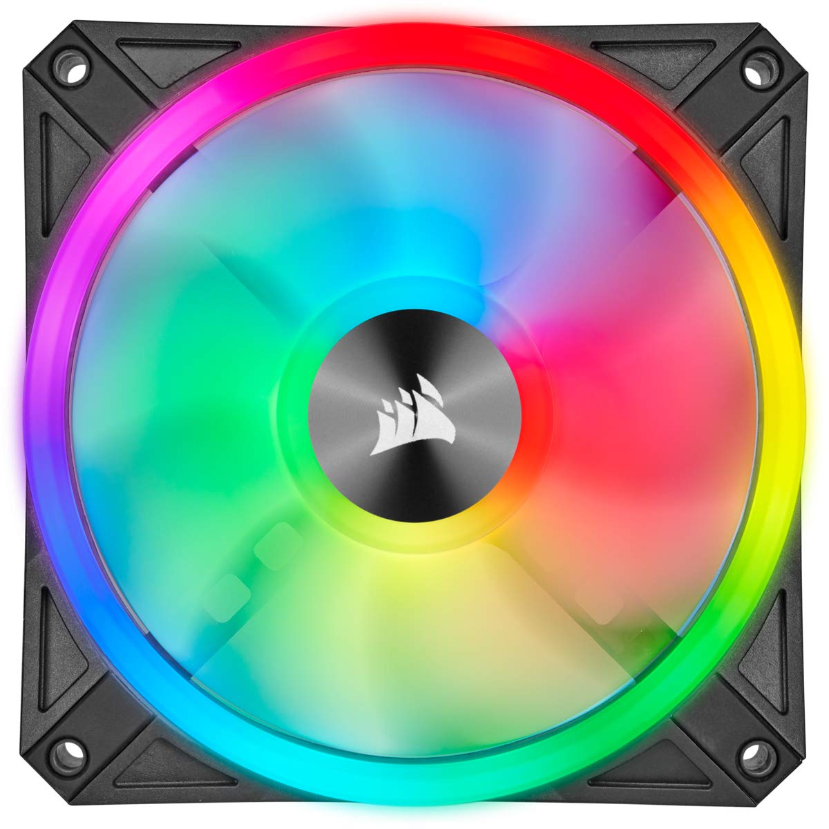Corsair iCUE QL140 RGB, 140 mm RGB LED PWM Fan (34 Individually Addressable RGB LEDs, Speeds Up to 1,250 RPM, Low-Noise)