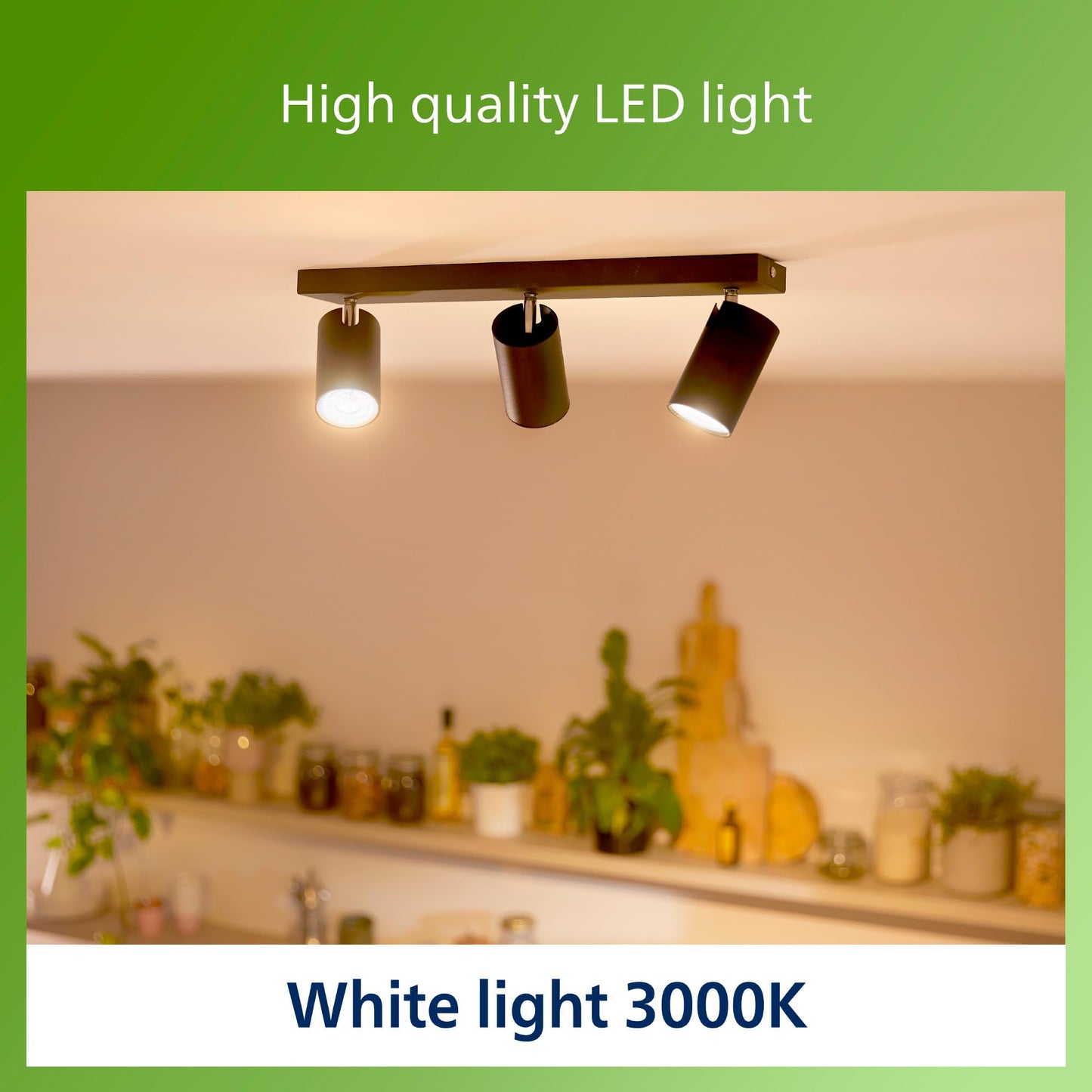 Philips Ultra Efficient - Ultra energy saving lights, LED light source, 50W GU10 Spot White