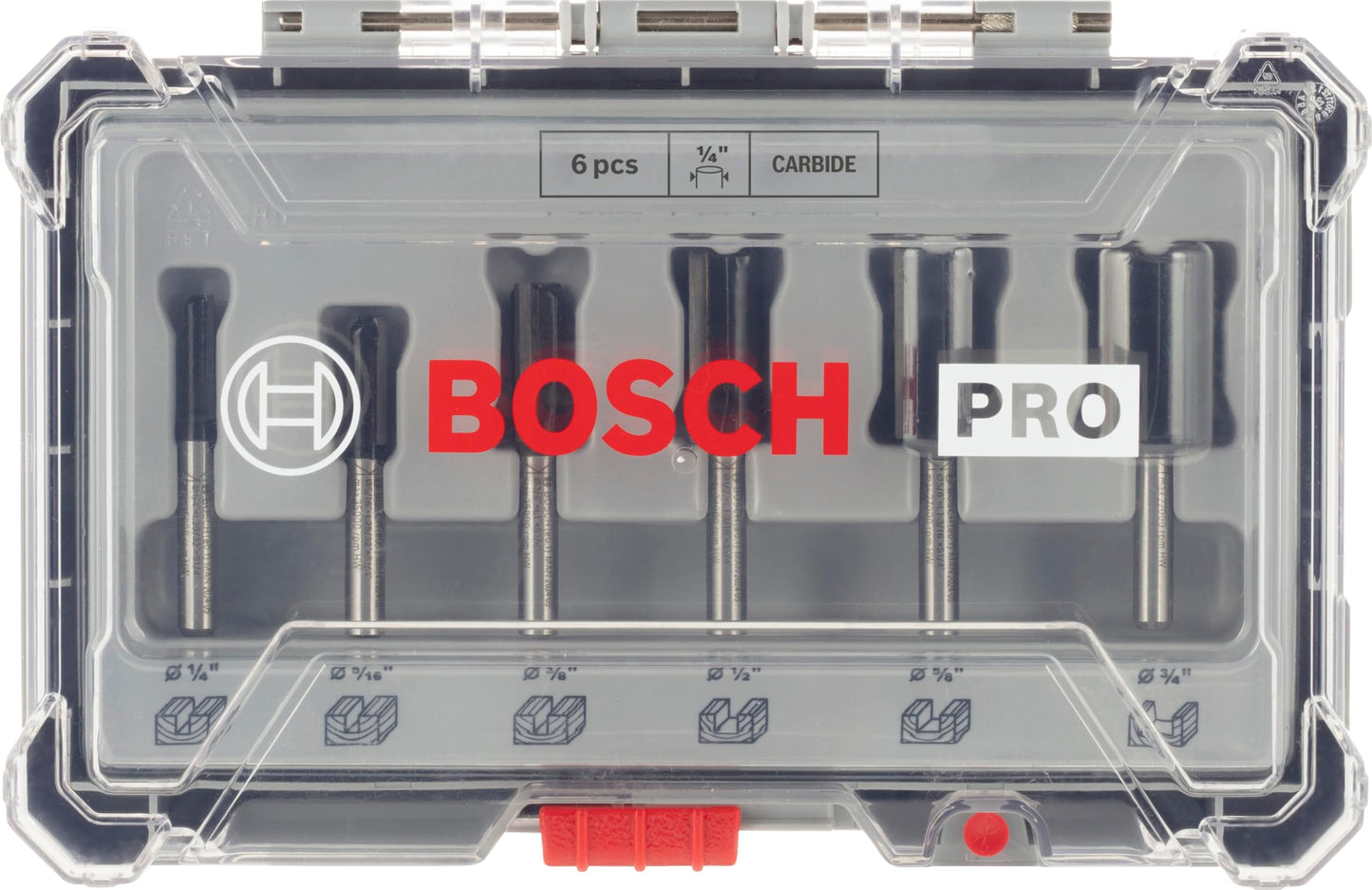 Bosch Professional 6 pcs. Straight Router Bit Set