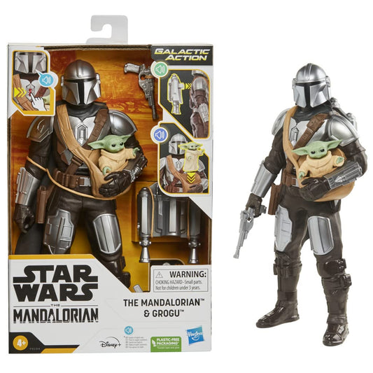 Star Wars - Galactic Action - The Mandalorian & Grogu - 12" Scale Interactive Electronic Figures Toys for Kids - Age: 4+
