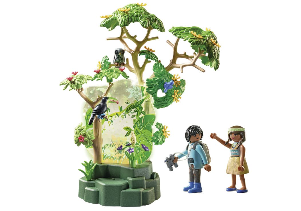 Playmobil Wiltopia 71009 Rainforest Nightlight with Toy Animals, Light and Sound, Sustainable Toy for Children Ages 4+
