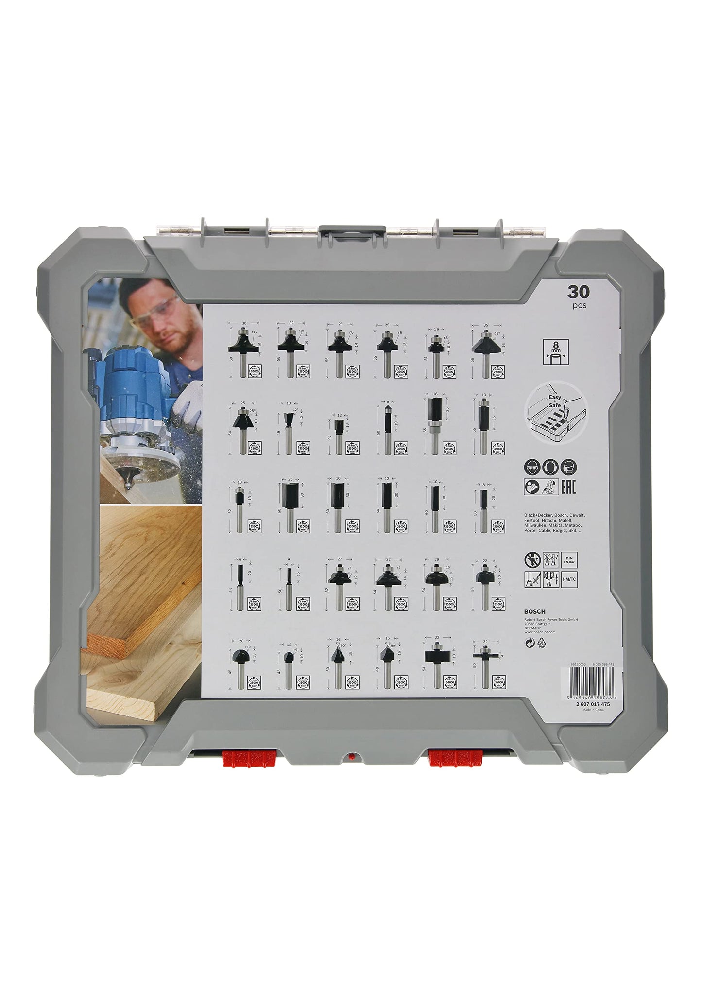 Bosch Professional 6 pcs. Straight Router Bit Set
