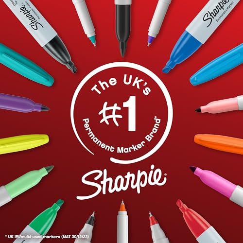 SHARPIE Glam Pop Permanent Markers, Fine Point for Bold Details, Assorted Vibrant Colours, 24 Marker Pens