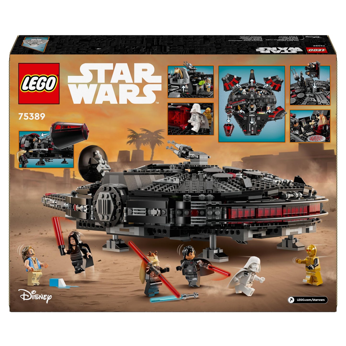 LEGO Star Wars 75389 The Dark Falcon - Play and Display Building Toy with Spring-Loaded Shooters, Cannons & 6 Minifigures incl. C-3PO - Gift for Boys & Adult Fans