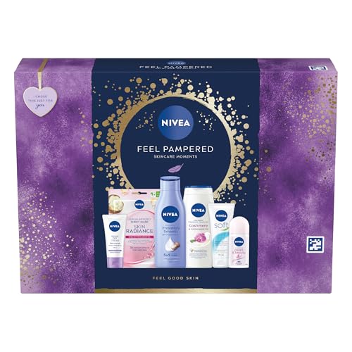 NIVEA Gift Set (4 Products), Women's Gift Set with Skincare Essentials, Includes Body Lotion, Face Mask, Face Wash, and Day Cream