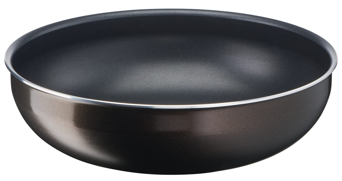 Tefal Ingenio Wok Pan 26 cm, Non-Induction, Non-Stick Coating, Stackable, Dishwasher-Safe, Easy Plus L1507702, Black
