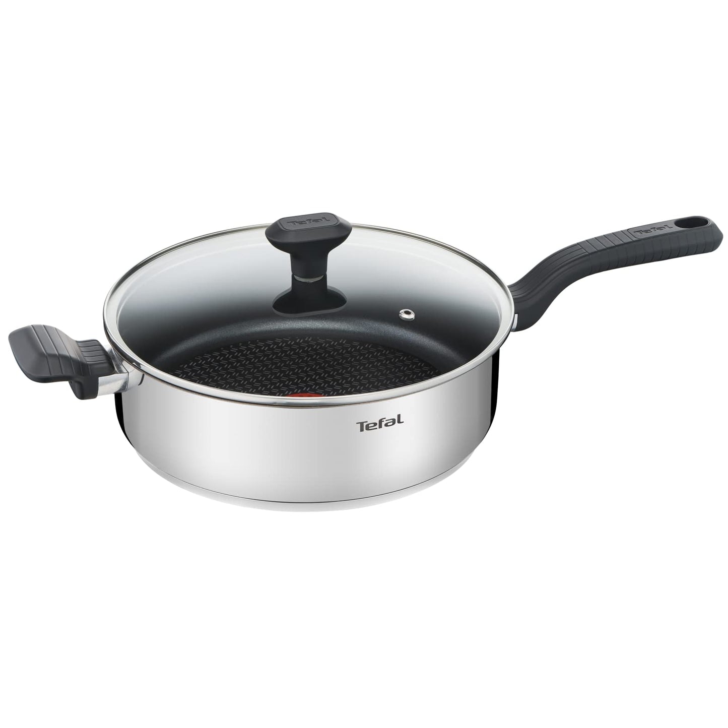 Tefal Comfort Max Frying Pan 26 cm + Glass Lid, High Quality Stainless Steel, Thermo-Spot Temperature Indicator, Non-Stick Coating, Induction G7263344