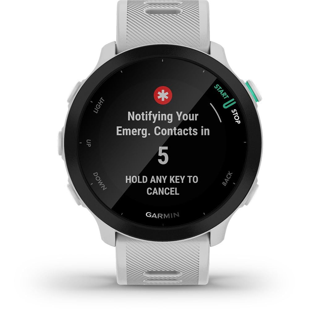 Garmin Forerunner 55 Easy to Use Lightweight GPS Running Smartwatch, Running and Training Guidance, Safety and Tracking Features included, Aqua