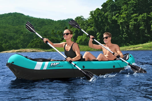 Bestway Hydroforce Ventura Kayak 2 Persons Set, Inflatable Boat Set With Hand Pump, Paddle And Storage Bag