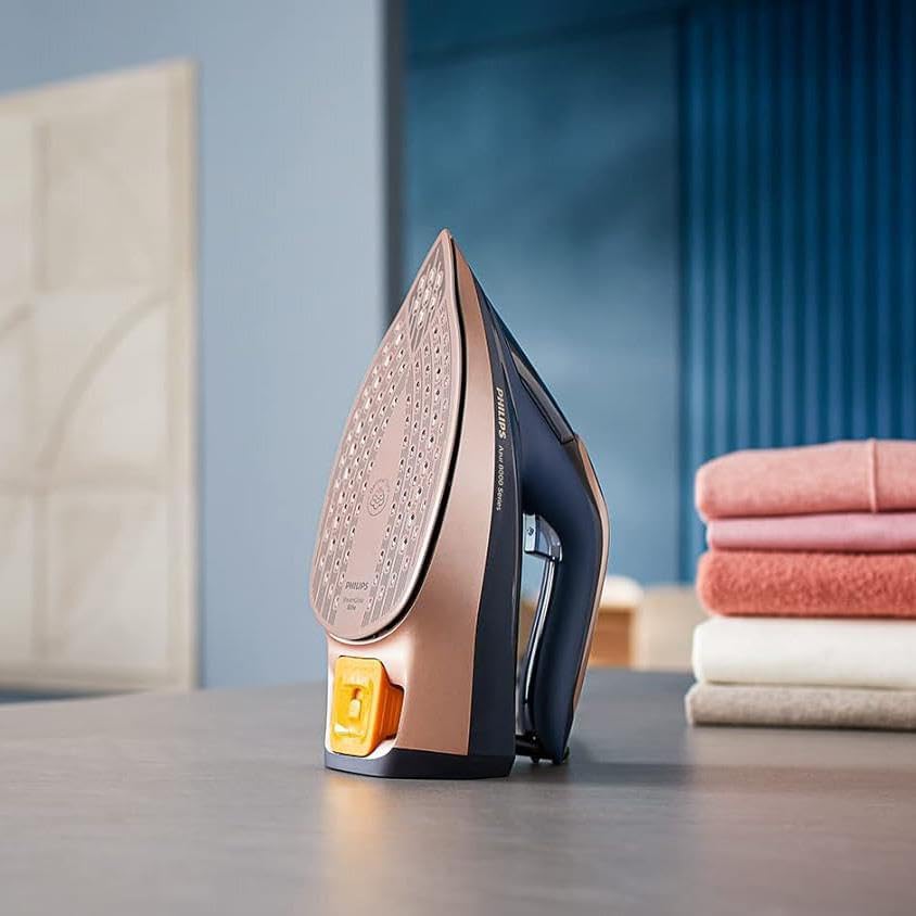 Philips Azur 8000 Series Steam Iron - 85 g/min of Continuous Steam, 260g Turbo Steam Boost, 3000 W, OptimalTEMP Technology, SteamGlide Elite Soleplate, Dark Blue (DST8050/26)