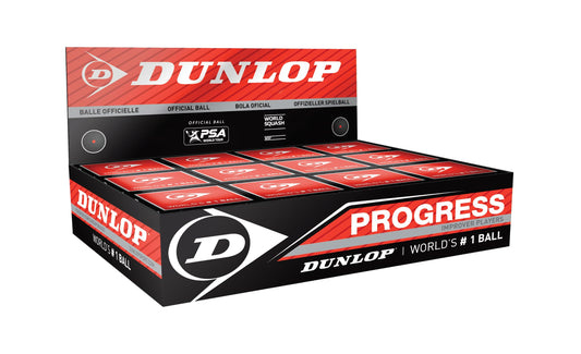 DUNLOP Squash Balls Progress Red, for Recreational and Hobby Players
