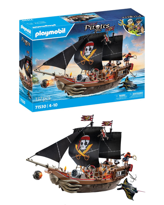 Playmobil 71418 Pirates: Small Pirate Vessel, exciting adventures on the high seas, complete with extensive accessories, fun imaginative role-play, playsets suitable for children ages 4+