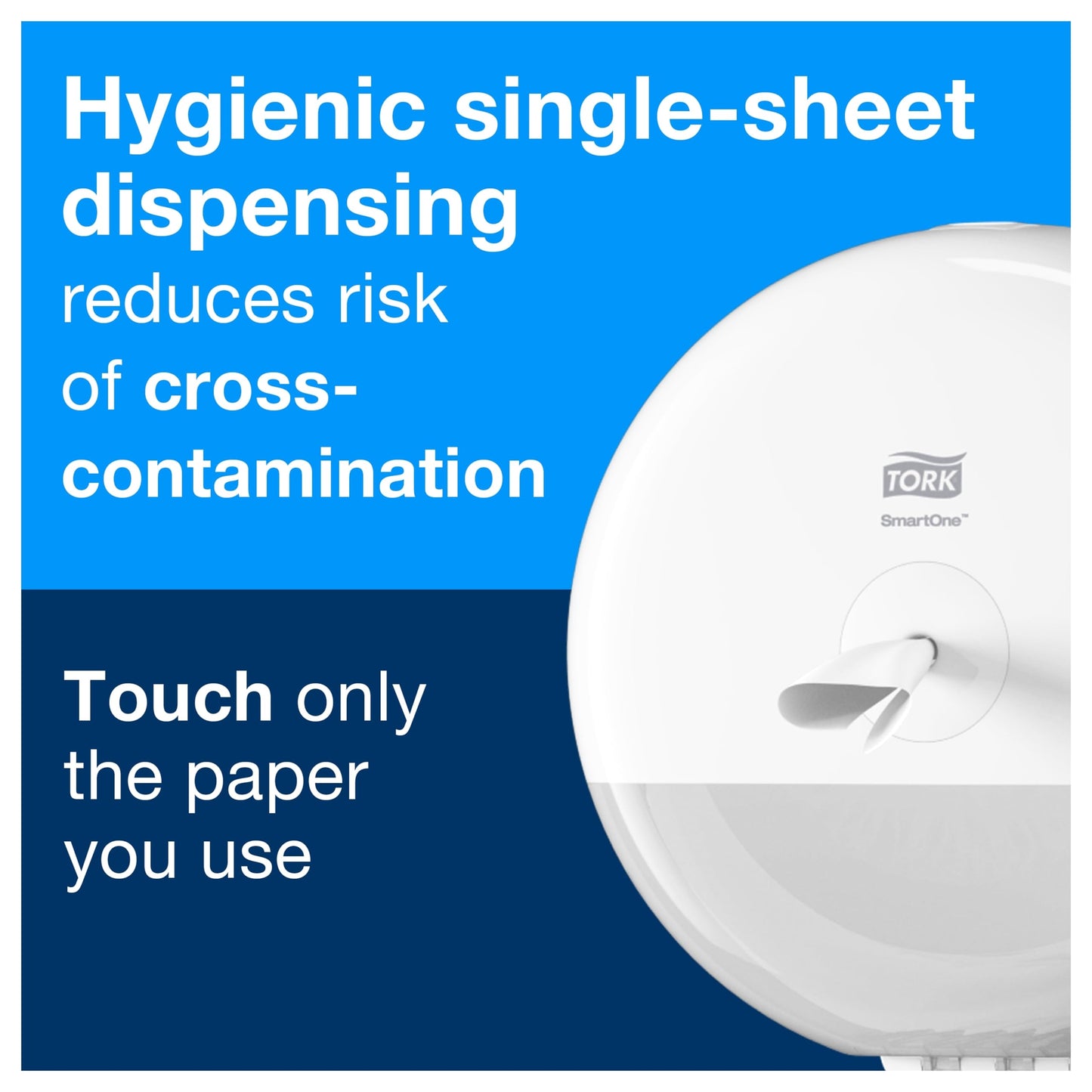 Tork SmartOne Mini Toilet Paper Roll Wall Mounted Dispenser White T9, Elevation Range, 681000
