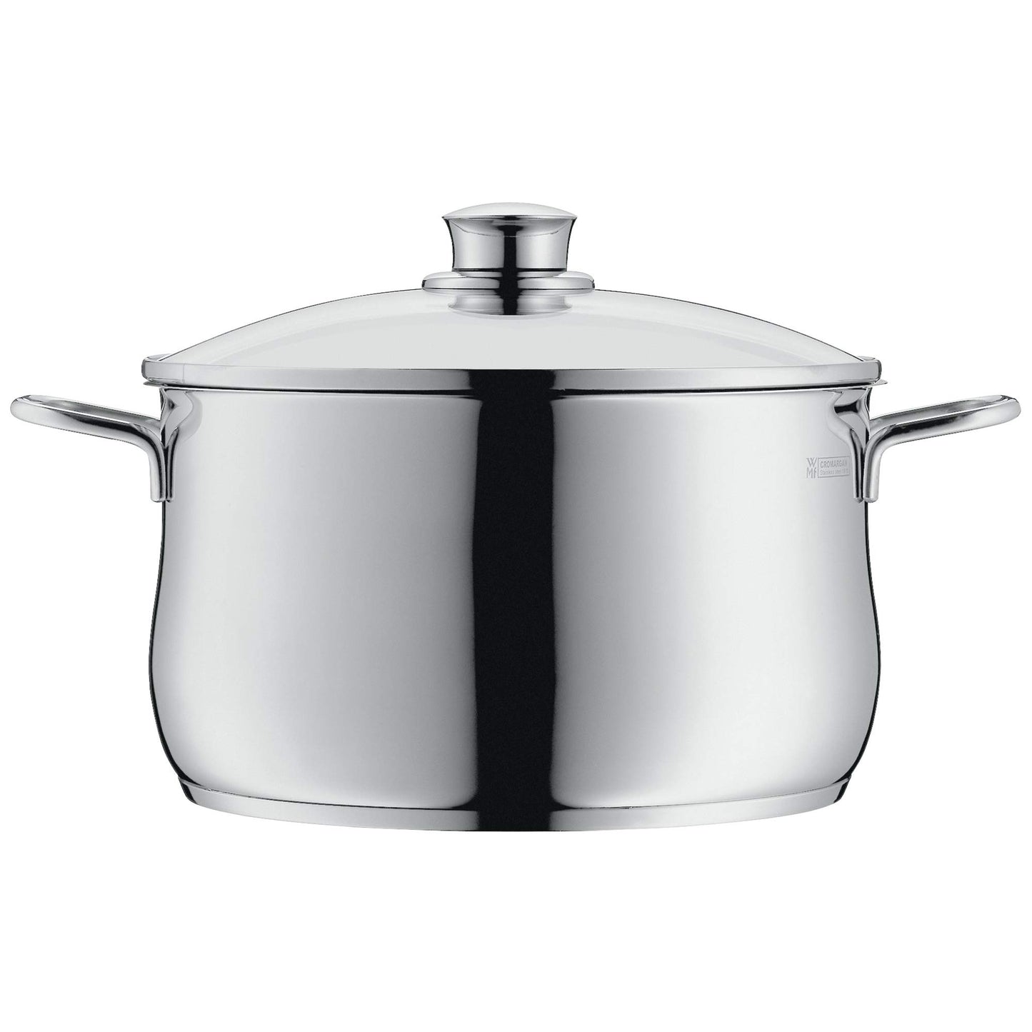 WMF High Casserole Approx 3.7L Diadem Plus Pouring Rim Glass Lid Cromargan Stainless Steel Polished Suitable for Induction Hobs Dishwasher Safe