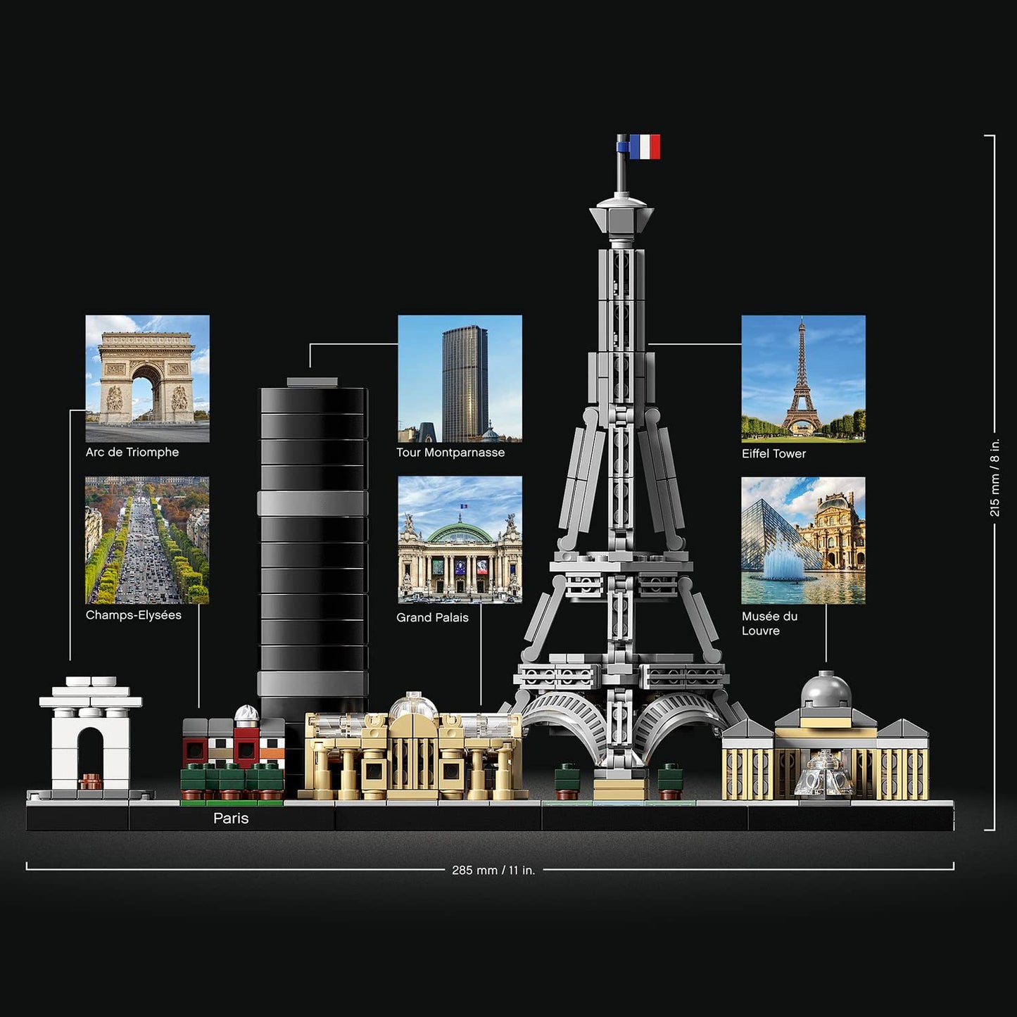 LEGO 21044 Architecture Paris Model Building Set with Eiffel Tower and The Louvre Model, Skyline Collection, Office Home Décor, Collectible Gift Idea