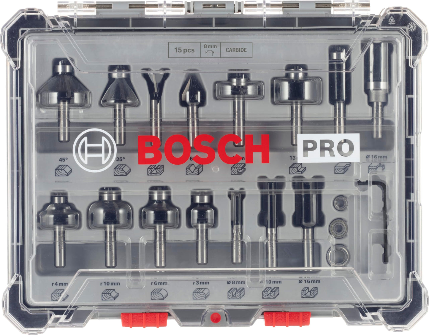 Bosch Professional 6 pcs. Straight Router Bit Set