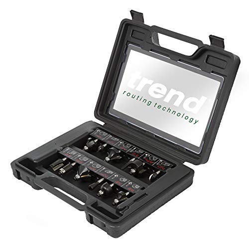 Trend SET/SS8X1/4TC 12-Piece Starter Router Cutter Set, Black/White