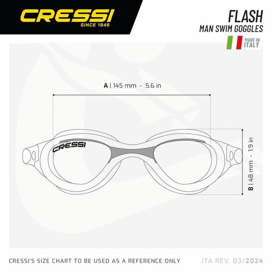 Cressi Flash Goggles - Separate Eyepiece Swimming Goggles with Fogproof, Scratchproof, Anti-UV Lenses, One Size
