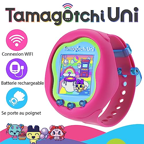 TAMAGOTCHI Bandai Uni Pink Shell Uni The Next Generation of Virtual Reality Pet connecting to the Tamaverse