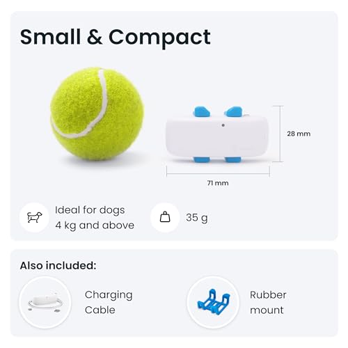 tractive GPS Dog Tracker, Market leader, Worldwide real-time location tracking, Escape Alerts, Monitor Activity & Get Health Alerts, White
