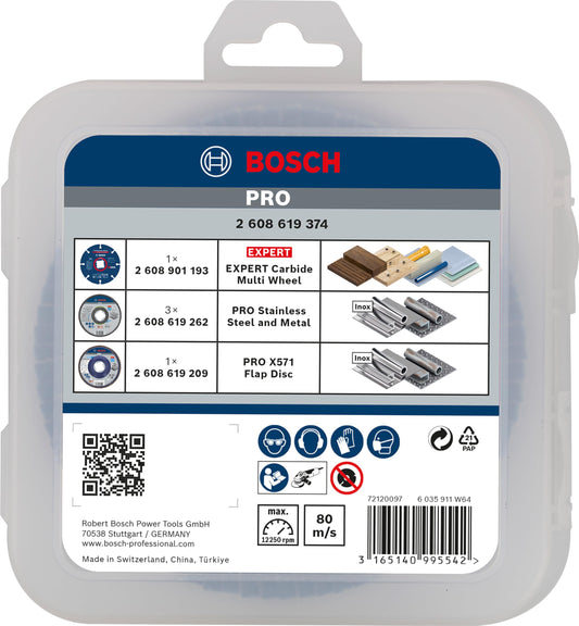 Bosch Professional Straight Cutting Disc Standard (for Inox, X-LOCK, Diameter 115 mm, Bore Diameter: 22.23 mm, Thickness: 1 mm), 2608619261