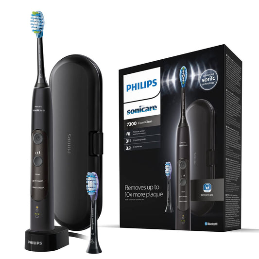 Philips Sonicare ExpertClean 7300 HX9601/02 Sonic Electric Toothbrush with Travel Case, Black
