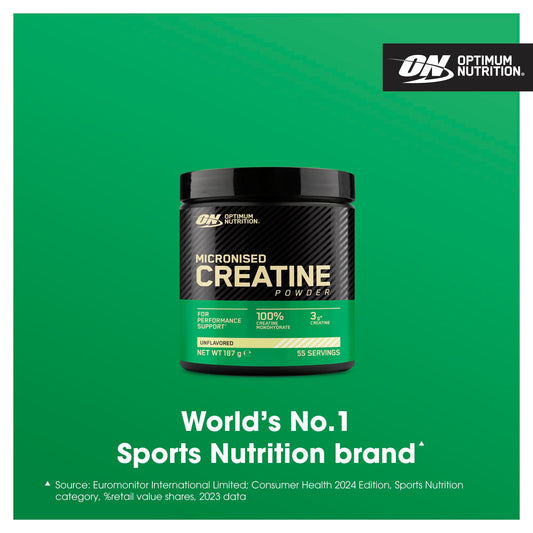 Optimum Nutrition Micronised Creatine Powder, 100% Pure Creatine Monohydrate Powder for Performance and Muscle Power