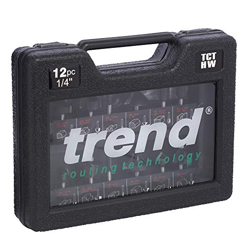 Trend SET/SS8X1/4TC 12-Piece Starter Router Cutter Set, Black/White